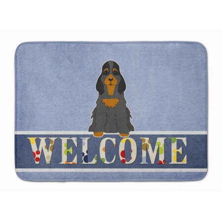 Carolines Treasures Cocker Spaniel Black Tan Welcome Machine Washable Memory Foam Mat BB5674RUG